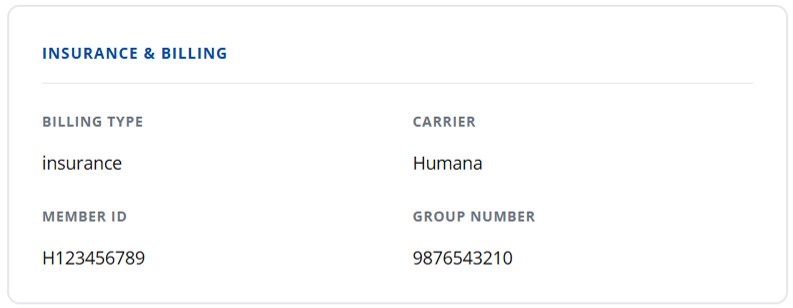 sample insurance appt detail